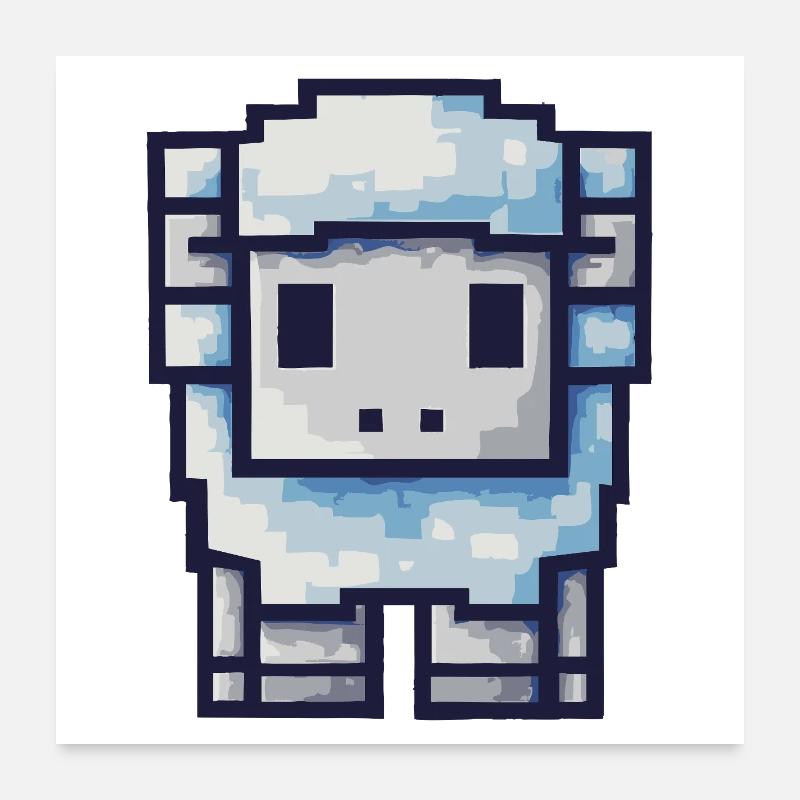Pixel Schaf – Süßes Retro Design Poster 60x60 cm