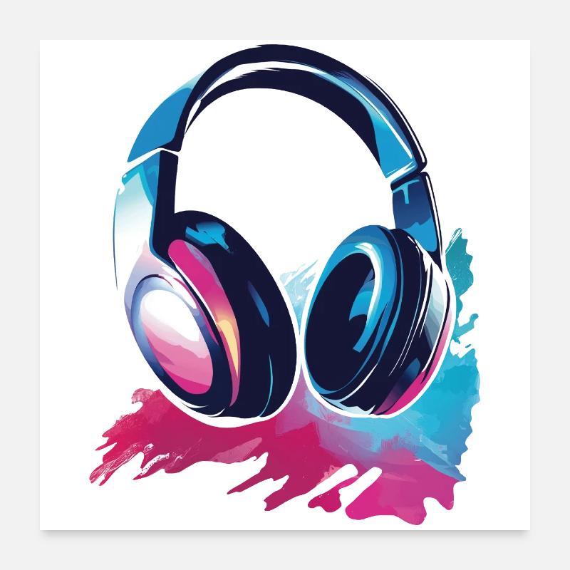 Headset Kopfhörer Poster 60x60 cm
