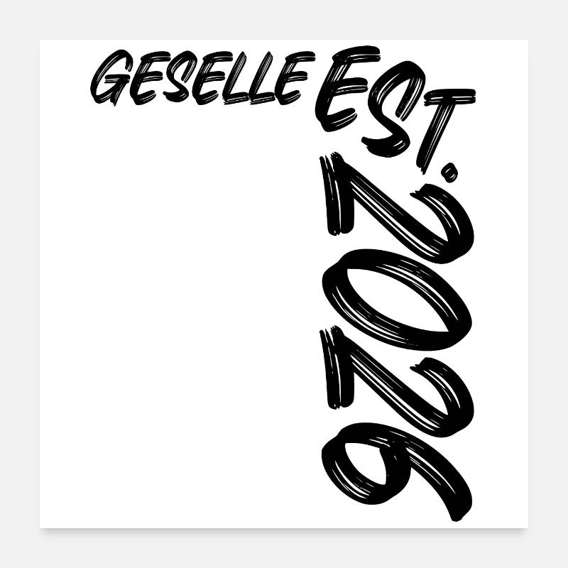 Geselle Est. 2026 - Poster 60x60 cm - Weiß