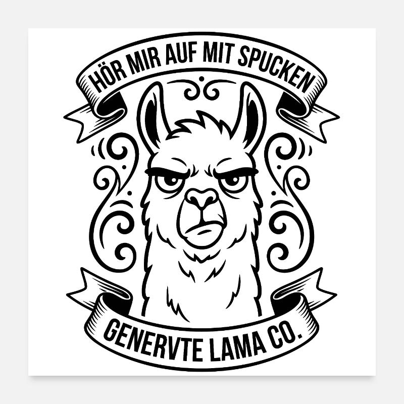 Genervtes Lama mit Spruch Poster 60x60 cm
