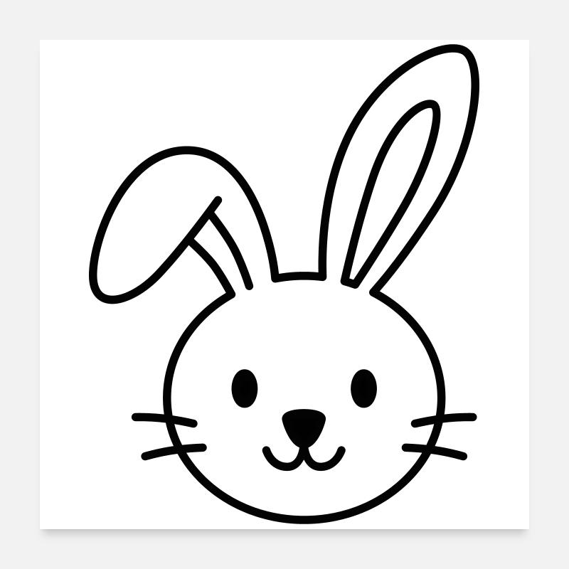 Un lapin mignon – Peut-être le lapin de Pâques ? Poster 60 x 60 cm