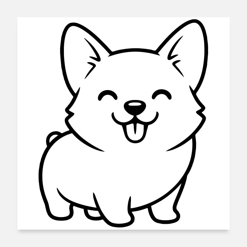 Résumé du chiot Corgi Poster 60 x 60 cm