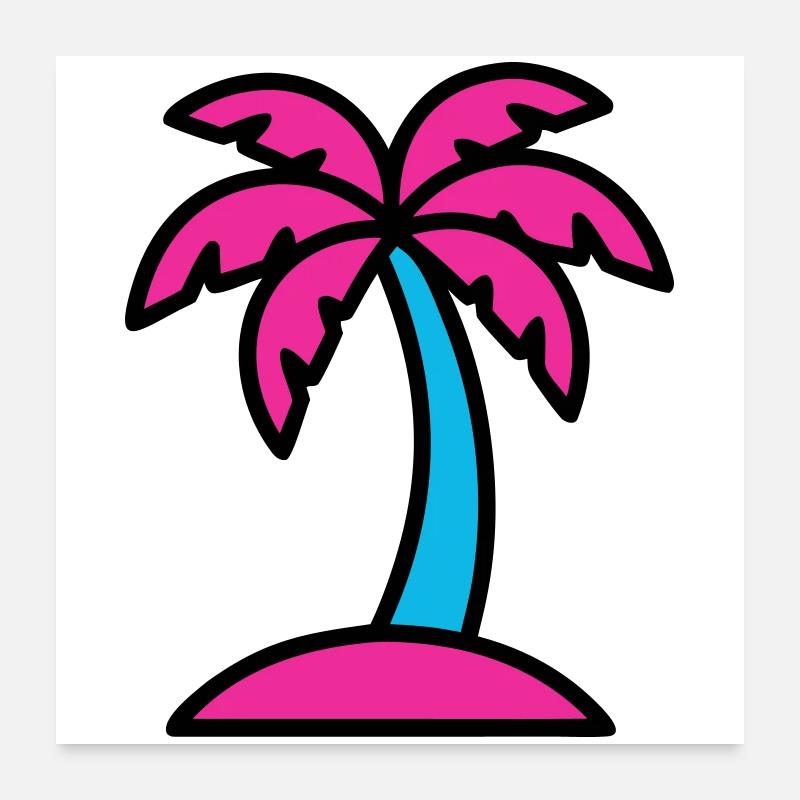 Vaporwave des années 90 de Neon Palm Tree Poster 60 x 60 cm