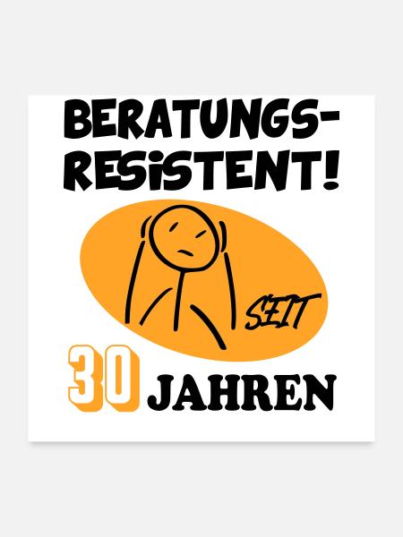 30 Jahre Und Es Geht Weiter – Comic Geburtstag - Poster 60x60 cm - Weiß - Vorne