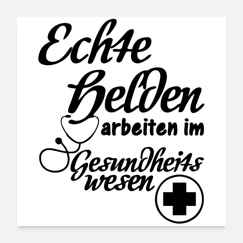 Gesundheitswesen Helden Medizin, Geschenk - Poster 60x60 cm - Weiß