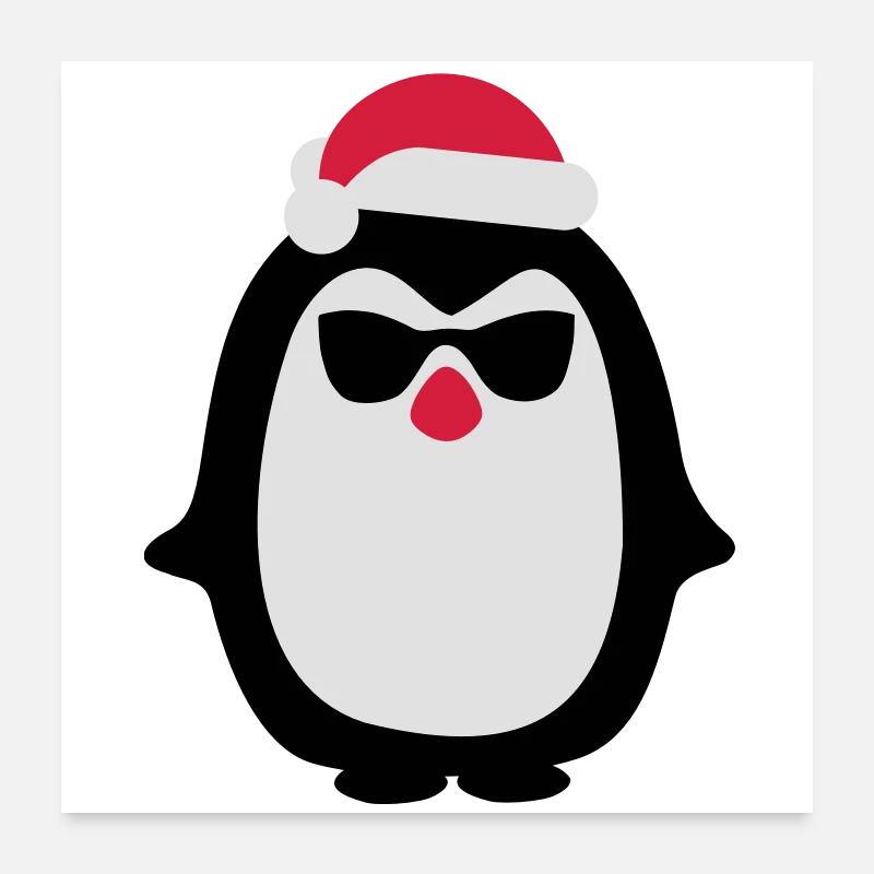 Weihnachtspinguin Poster 60x60 cm