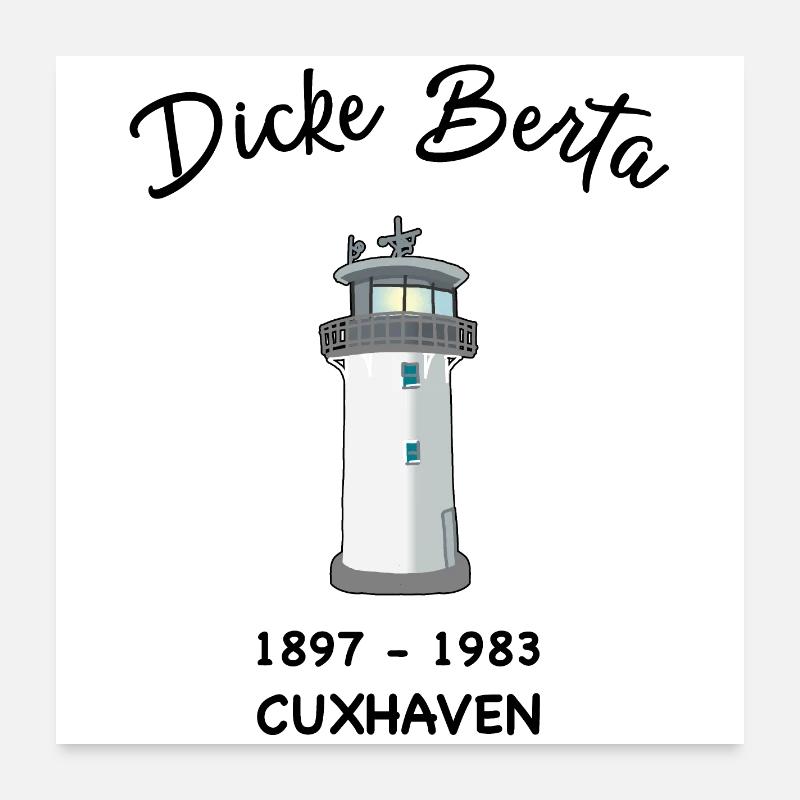 Leuchtturm Dicke Berta, Cuxhaven, Hafen Poster 60x60 cm