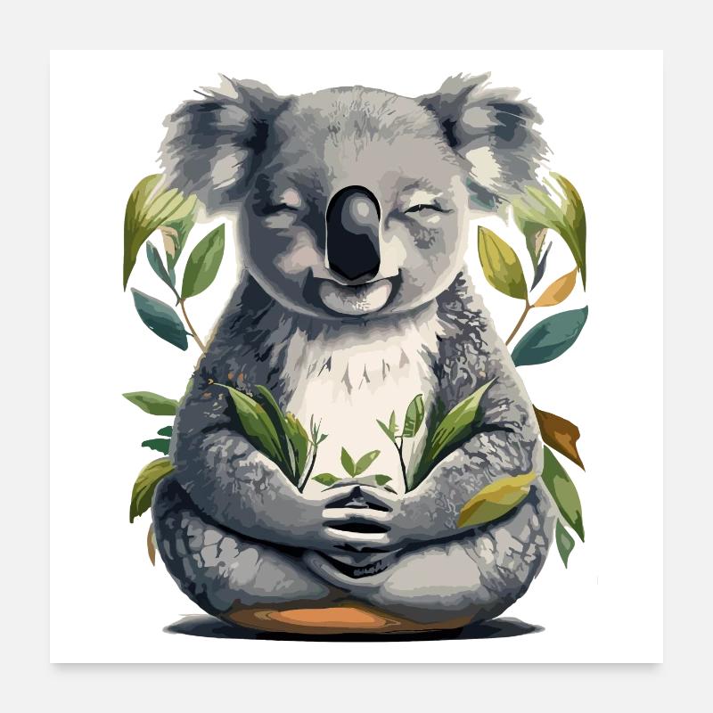 Koala Meditation Poster 24" x 24" (60x60 cm)