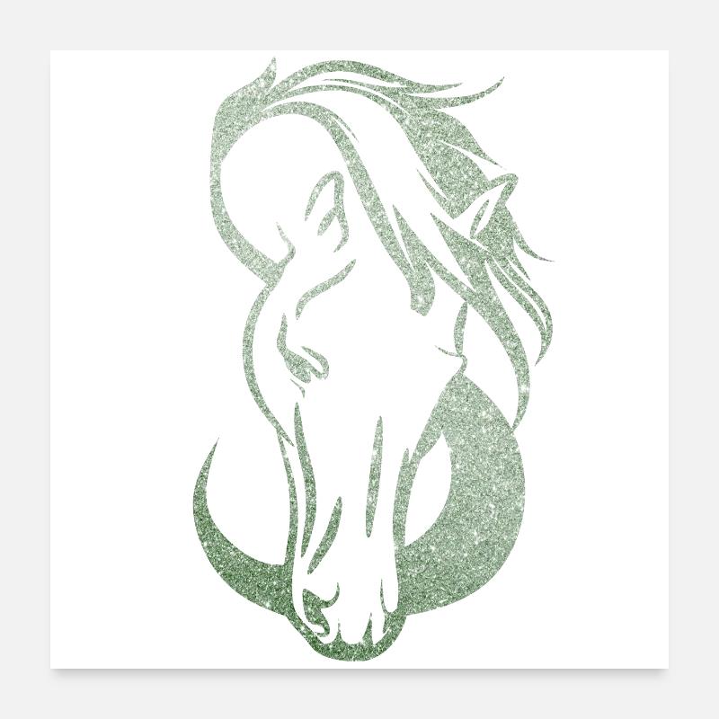 silhouette Cheval amour infini  Poster 60 x 60 cm