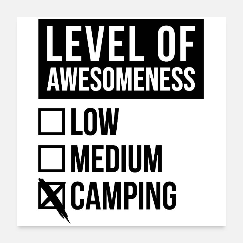 Camping Poster 60 x 60 cm