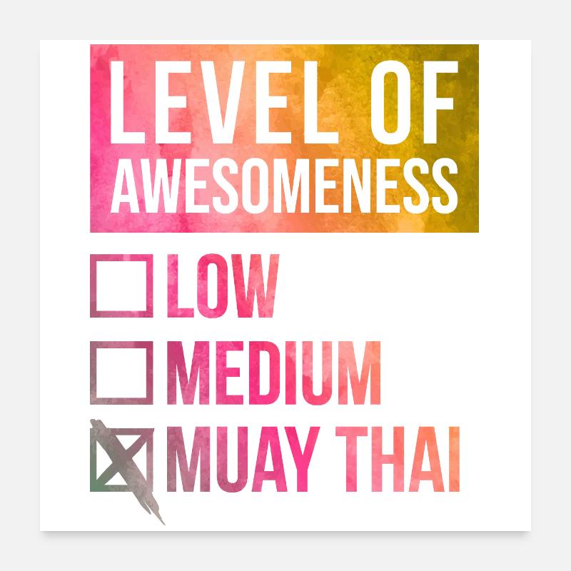 Muay Thai - Poster 60x60 cm - Weiß