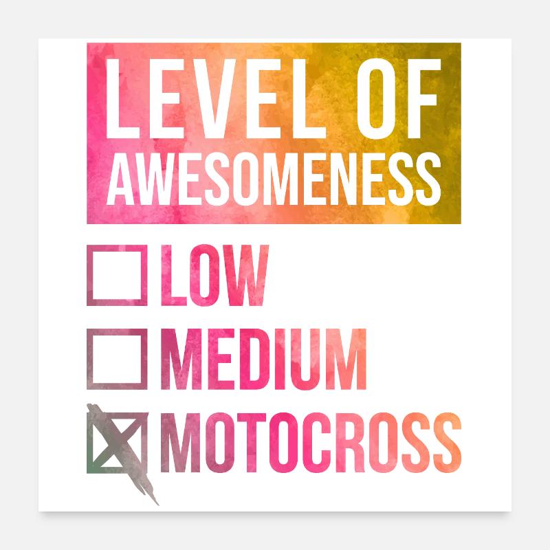 motocross - Poster 60 x 60 cm - blanc