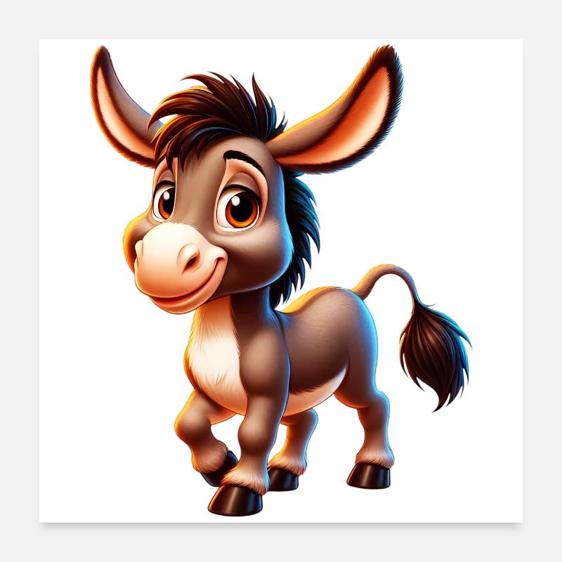 Mule âne Poster 60 x 60 cm