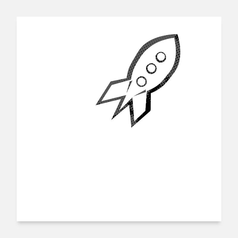 Fusée Fusée | astronaute Poster 60 x 60 cm