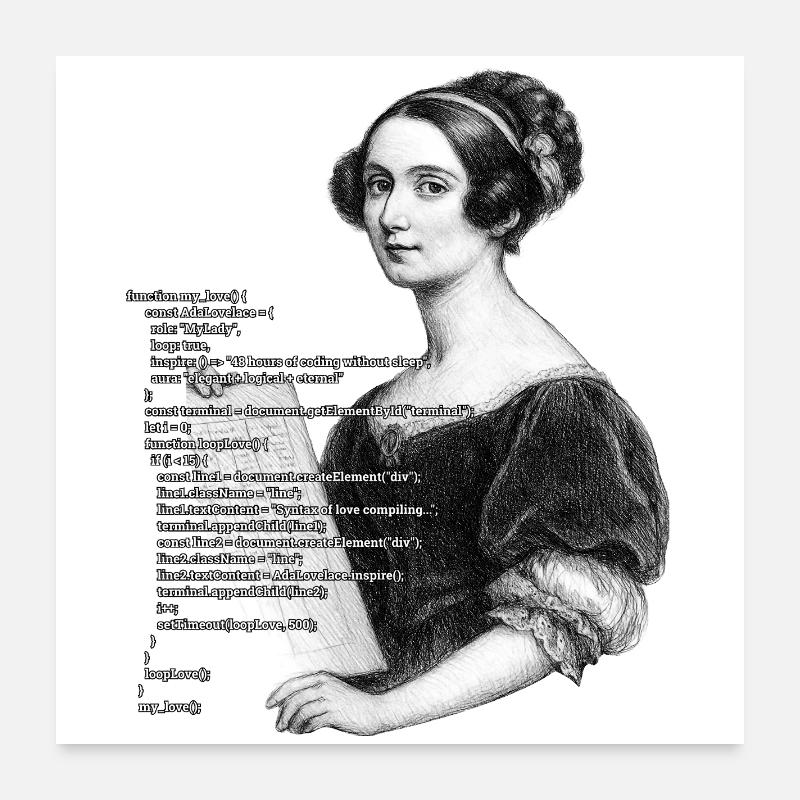 Ada Lovelace Peinture esthétique Poster 60 x 60 cm