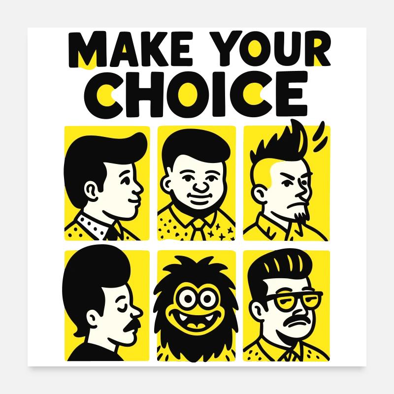 Choix de la coiffure Poster 60 x 60 cm