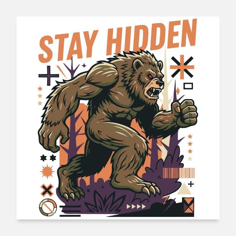 Stay Hidden Gorilla Forest Poster 24" x 24" (60x60 cm)