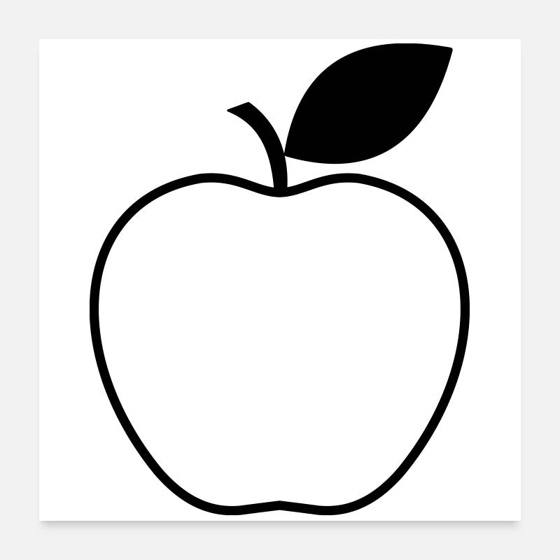 Apfel Obst Frucht Vegetarisch Vegan Geschenkidee Poster 60x60 cm