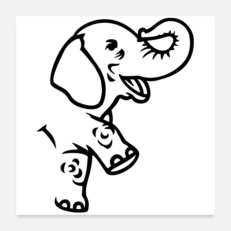 Elephant, Africa Poster 24" x 24" (60x60 cm)