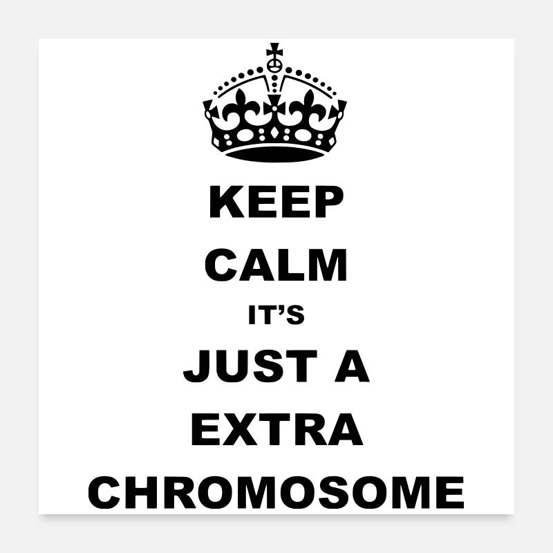 Keep Calm c’est juste un chromosome supplémentaire. Poster 60 x 60 cm