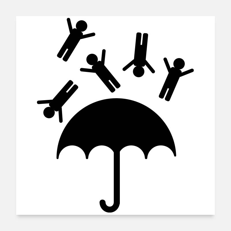 Regende Männer Poster 60x60 cm