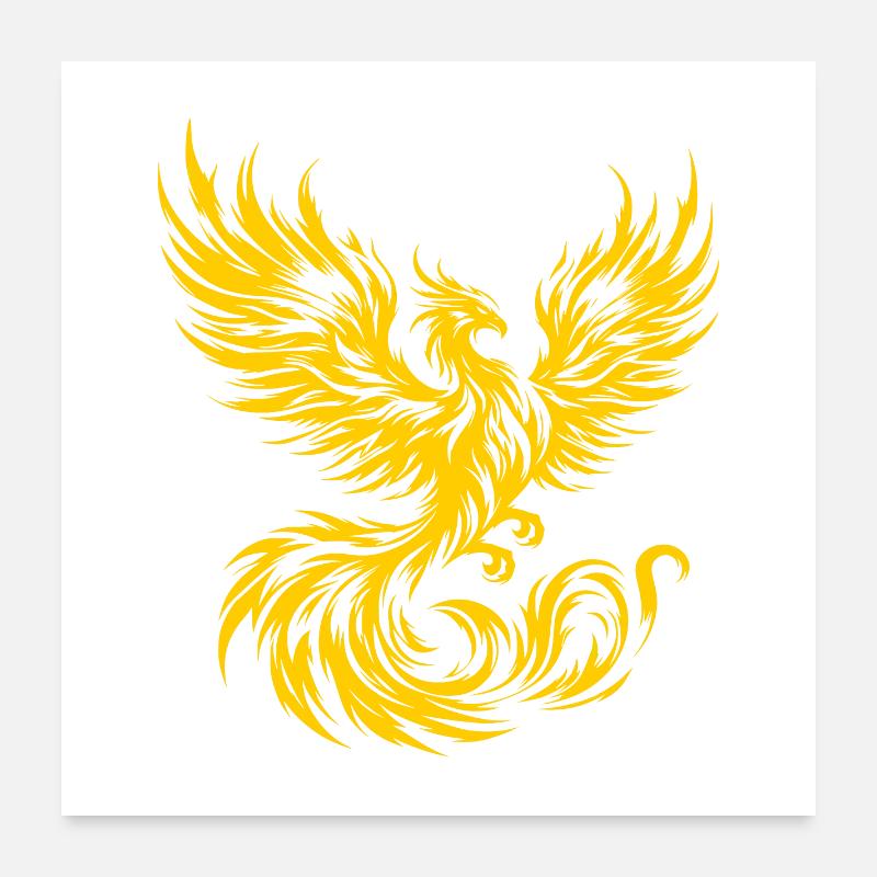 Feuer-Phönix Poster 60x60 cm