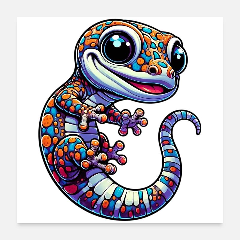 Gecko Poster 60 x 60 cm