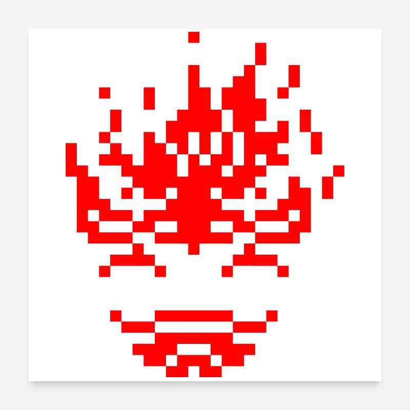 Oni pixel 8 bits Poster 60 x 60 cm