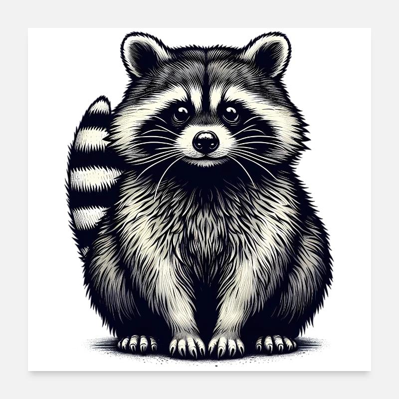 Raccoon Poster 24" x 24" (60x60 cm)