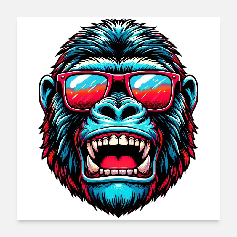 Gorillas mit Sonnenbrille Poster 60x60 cm