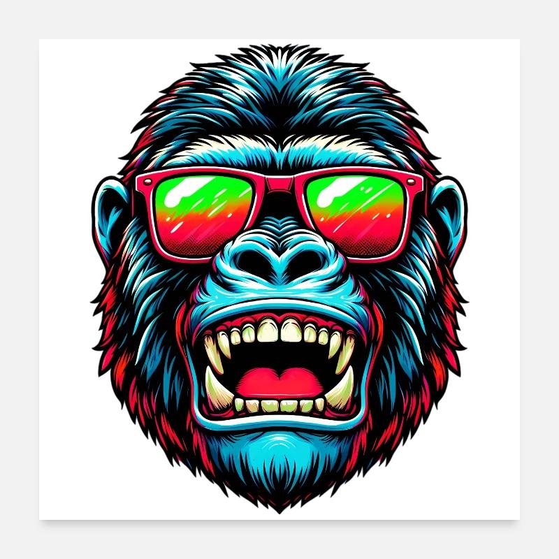 Gorillas mit Sonnenbrille Poster 60x60 cm