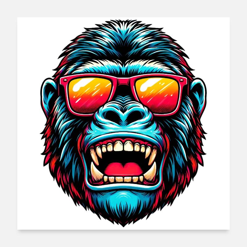 Gorillas mit Sonnenbrille Poster 60x60 cm