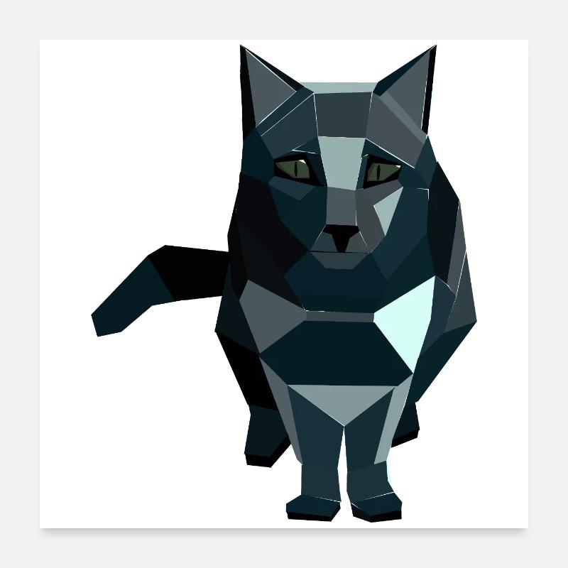 Obsidian style geometric cat Poster 24" x 24" (60x60 cm)