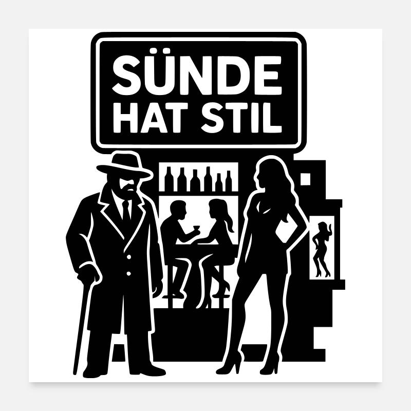 Sin a du style Sortir Vie nocturne Poster 60 x 60 cm