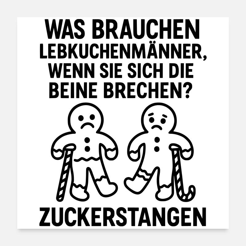 zuckerstangen lebkuchen advent witz Poster 60x60 cm
