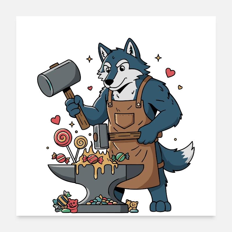 Wolfs Schmiede Geschmack Poster 60x60 cm