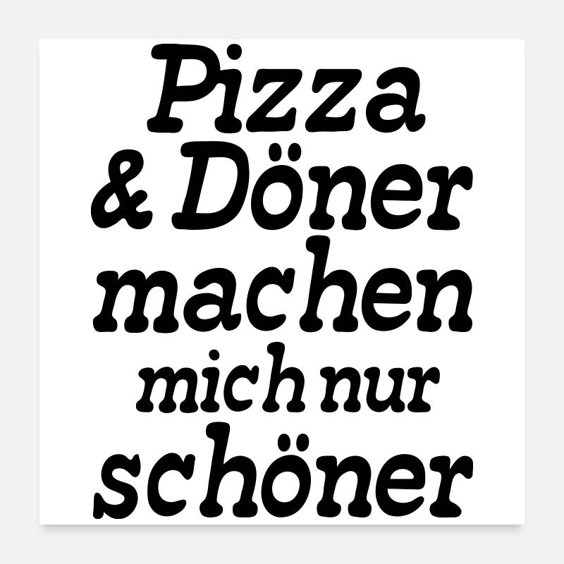Pizza und Döner Fast Food Fun lustig Geschenk Poster 60x60 cm