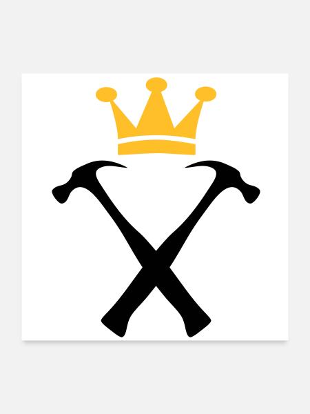 Der König der Heimwerker - Poster 60x60 cm - Weiß - Vorne