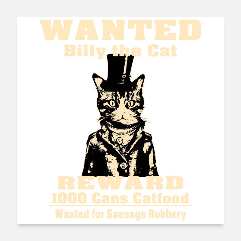 Billy The Cat | Katzenfreunde Geschenk Poster 60x60 cm