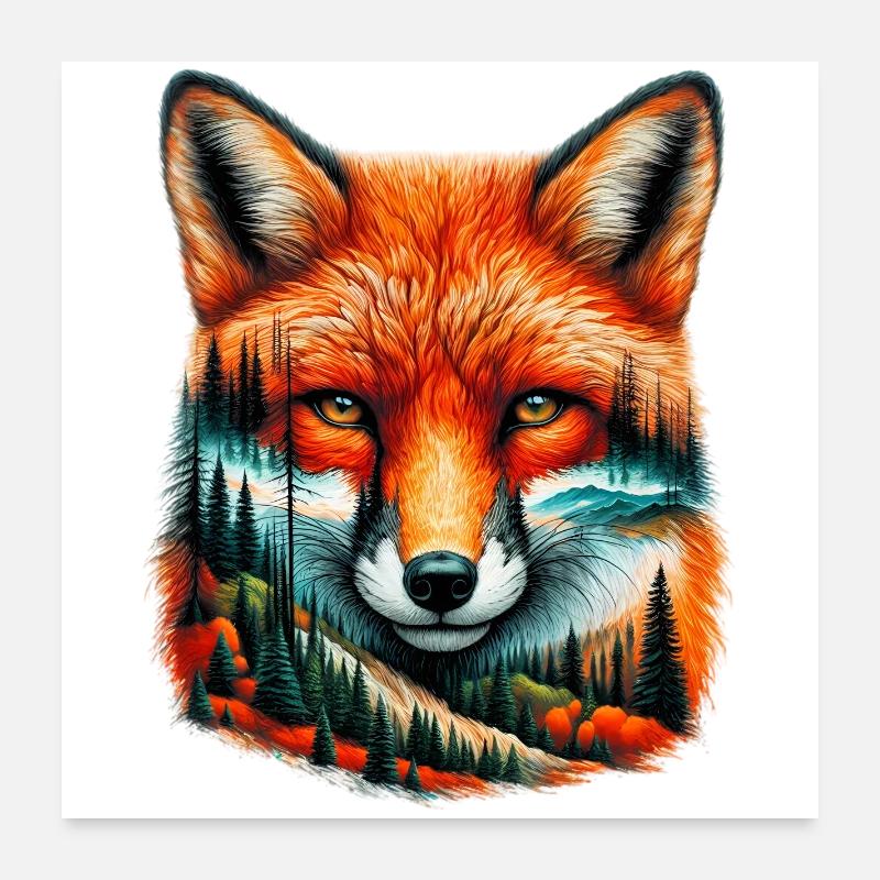 Renard Poster 60 x 60 cm