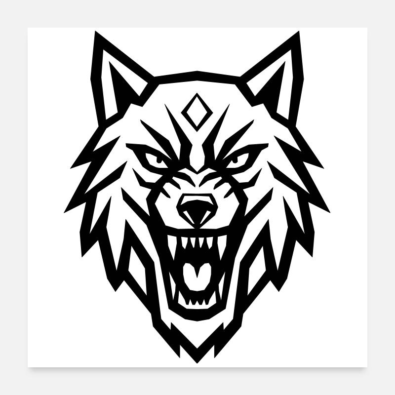 Wilder Wolf - Unbeugsamer Geist Poster 60x60 cm