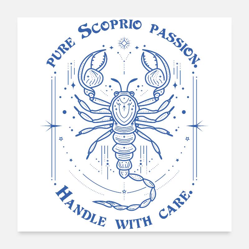 Scorpion Passion Signe du zodiaque Cadeau Astrologie Art Poster 60 x 60 cm
