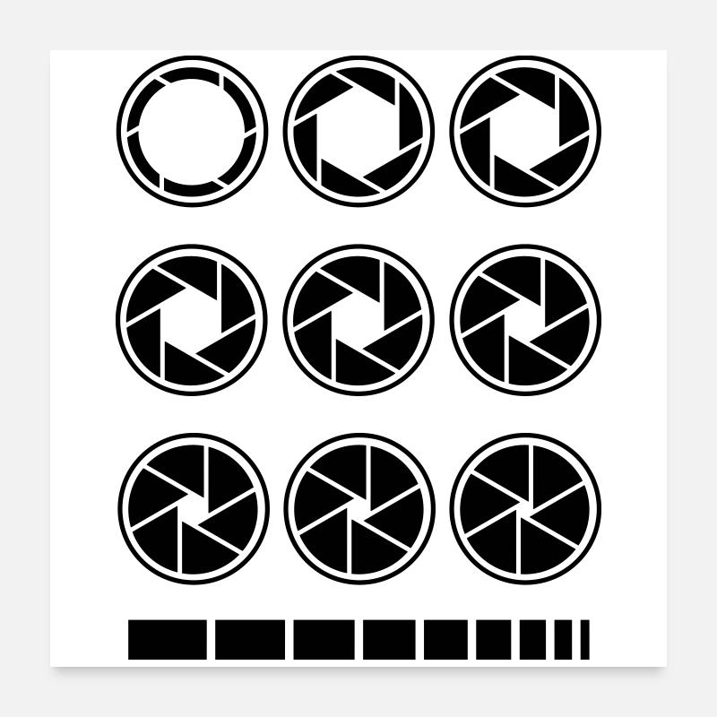 aperture exposure time camera photography Poster 24" x 24" (60x60 cm)