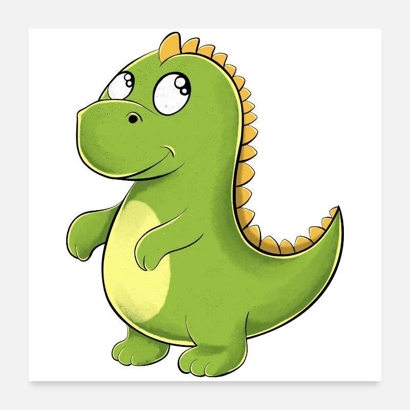 Dino Vert Joyeux Poster 60 x 60 cm