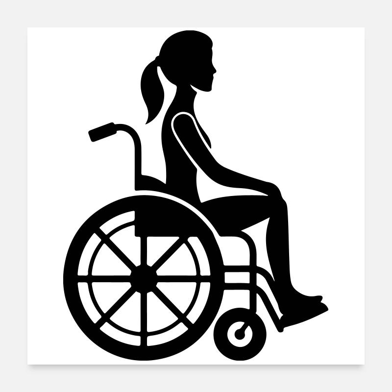 Femme en fauteuil roulant Poster 60 x 60 cm