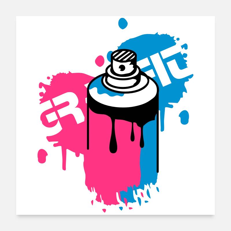 Spraydose Graffiti Style Poster 60x60 cm