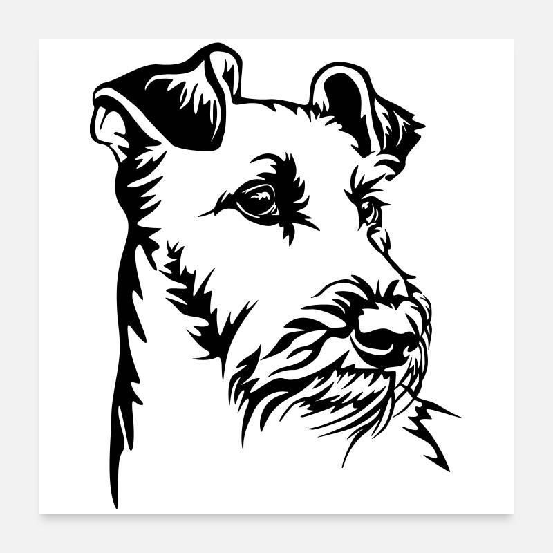 Tête de Terrier irlandais Poster 60 x 60 cm
