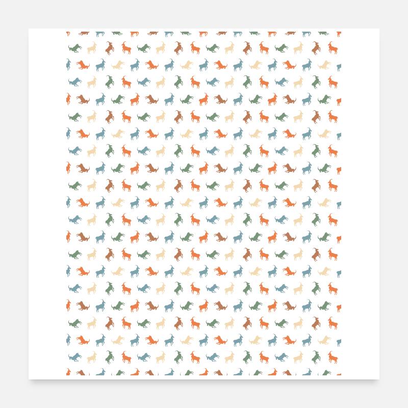 Vivid Pony Silhouette Pattern Poster 24" x 24" (60x60 cm)