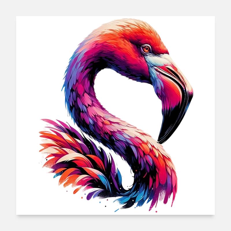 Flamant Poster 60 x 60 cm