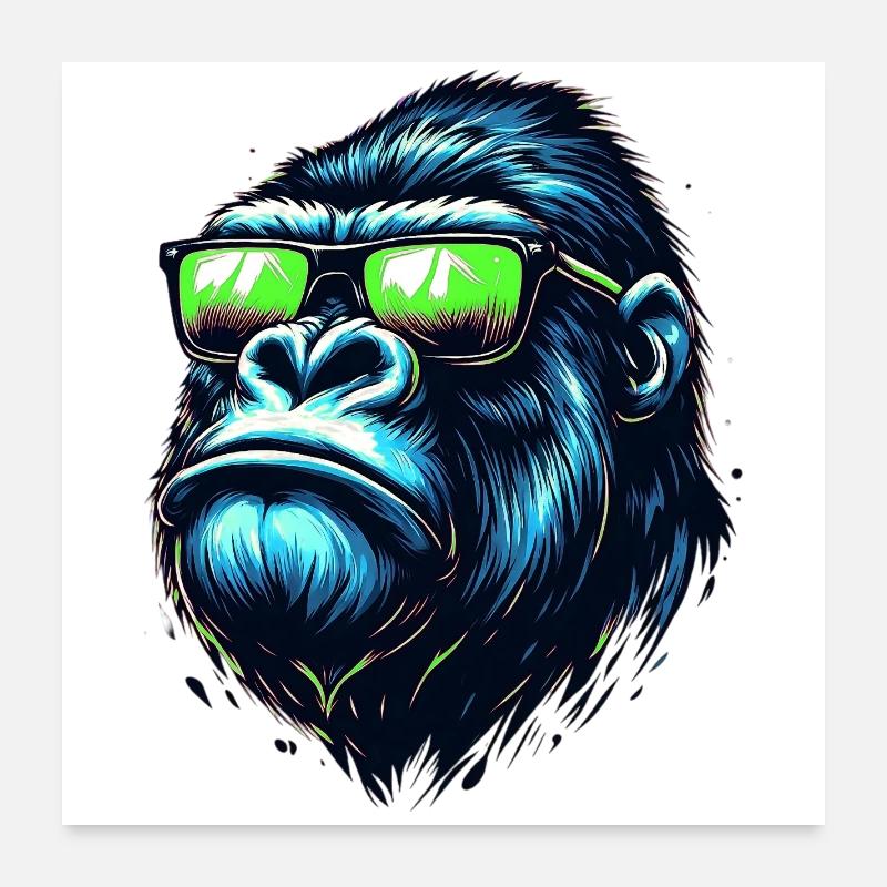 Gorille Poster 60 x 60 cm